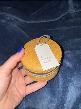 a.new day Round Woven Jewelry Case - Mustard